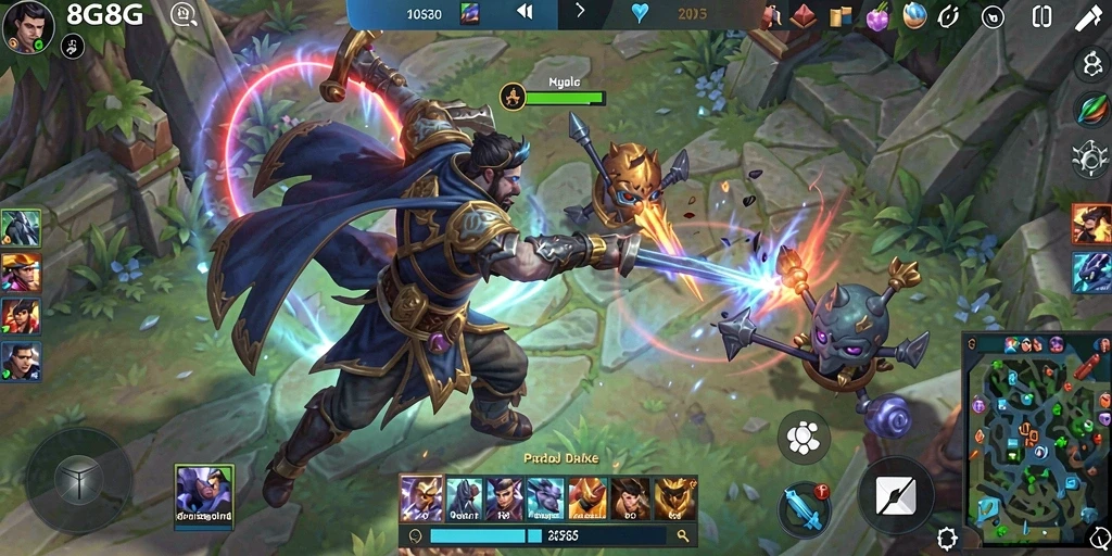 Gameplay seru dan menegangkan dalam 8G8G MOBA.