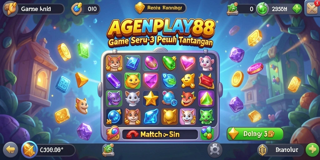 Gameplay seru AGENPLAY88 dengan grafis Match-3 yang menarik.