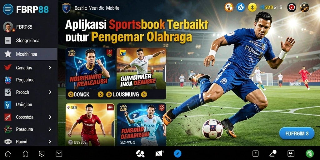 Screenshot FBRP88 menampilkan antarmuka aplikasi Sportsbook yang menarik.