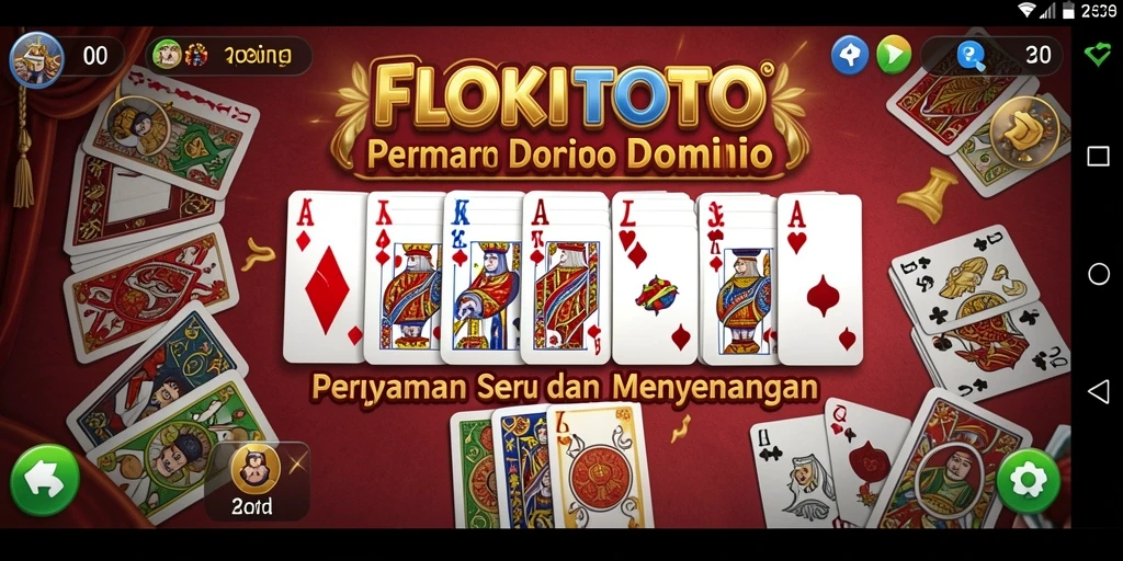 Screenshot gameplay FLOKITOTO menampilkan momen seru permainan Domino.