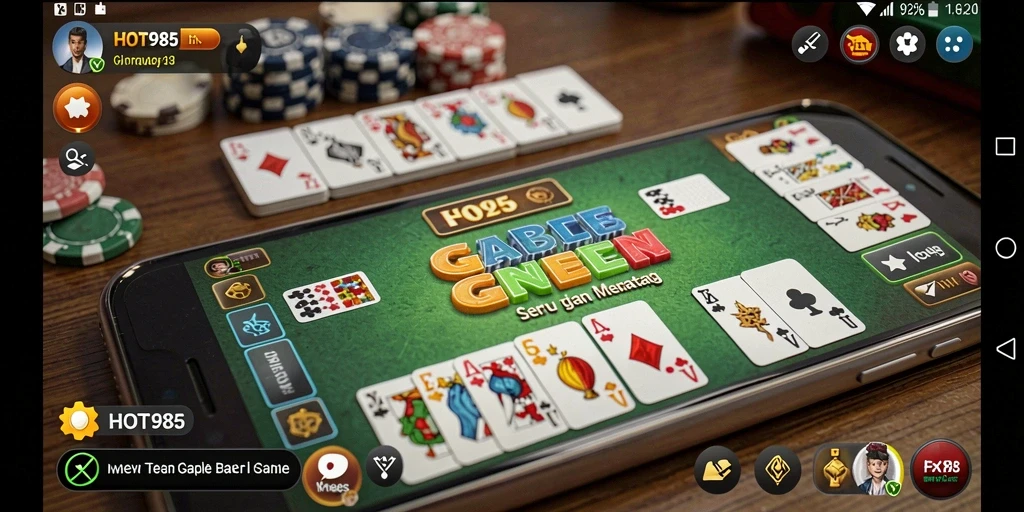 Gambaran gameplay seru dalam HOT985 saat bermain Gaple.