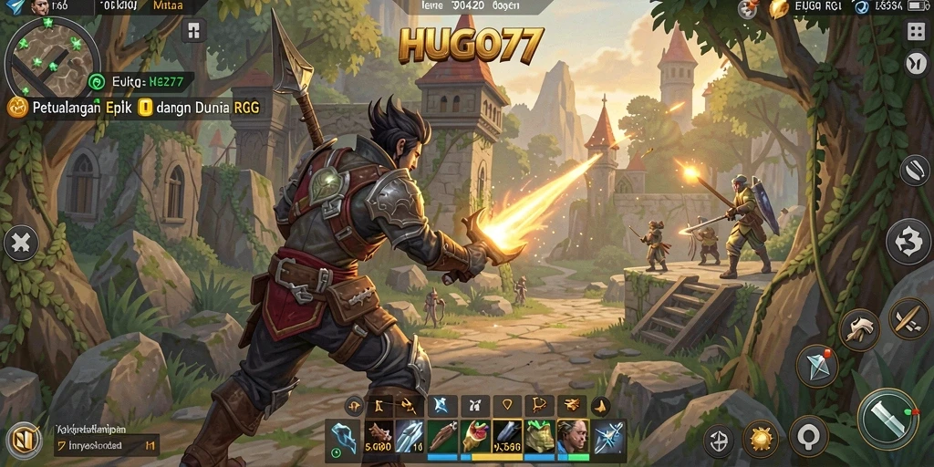 Tampilan gameplay HUGO77 yang menakjubkan di dunia RPG.