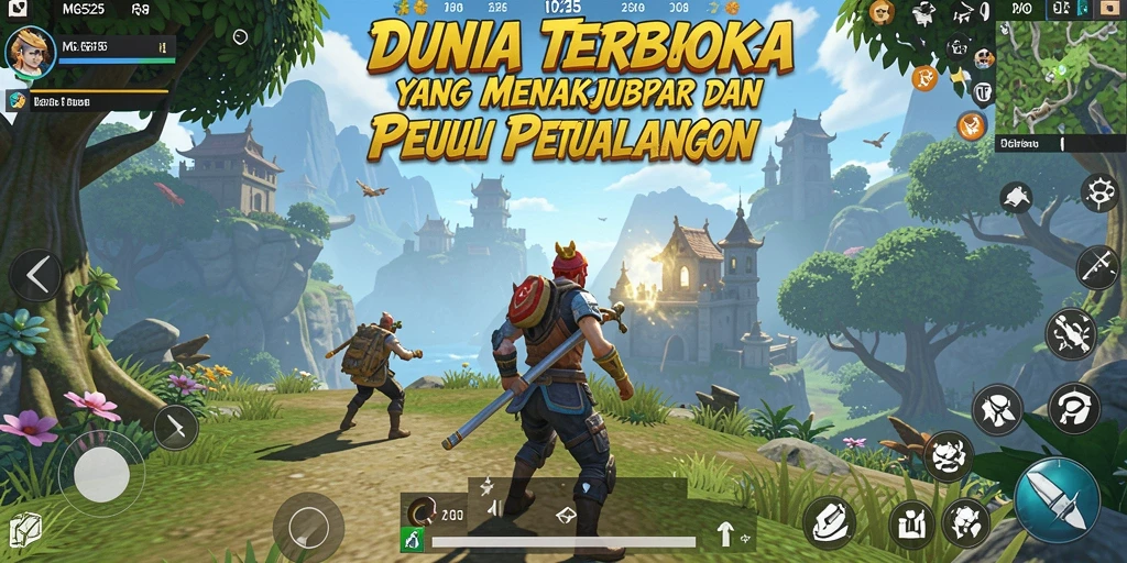 Screenshot menunjukkan aksi mendebarkan dalam gameplay Open World MG525.