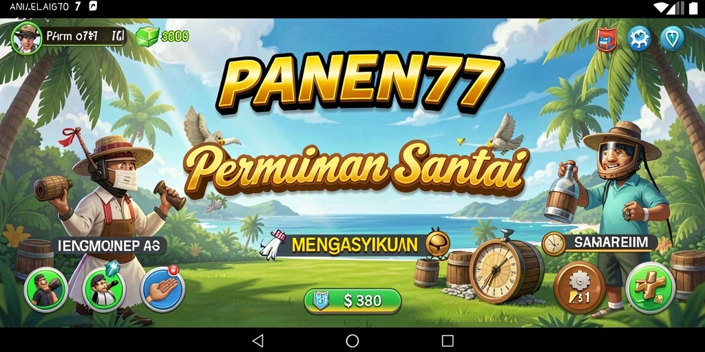 Tampilan gameplay menarik dari PANEN77 dengan latar belakang pertanian.