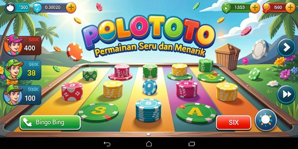 Screenshot gameplay POLOTOTO yang penuh warna dan interaktif.