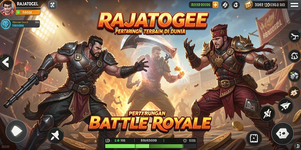 Screenshot gameplay RAJATOGEL yang menunjukkan aksi Battle Royale seru.