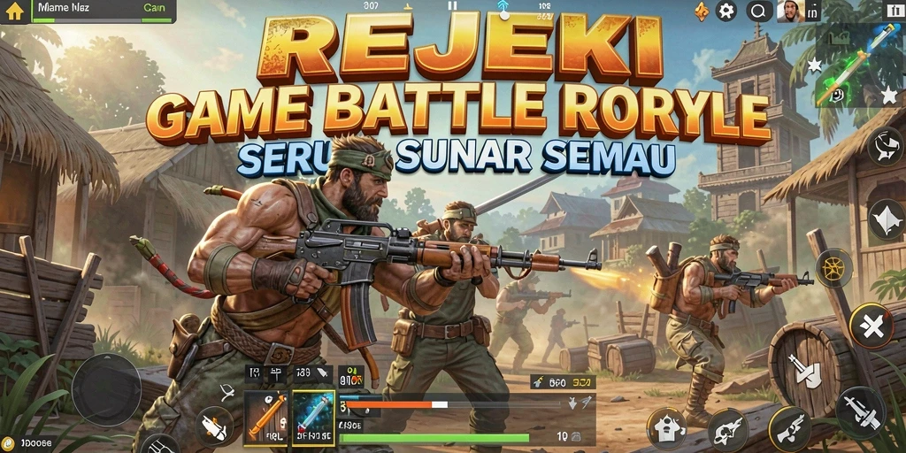 Tampilan menegangkan dari gameplay Battle Royale REJEKI.