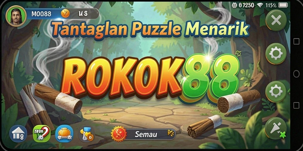 Screenshot gameplay ROKOK88 dengan teka-teki menantang.