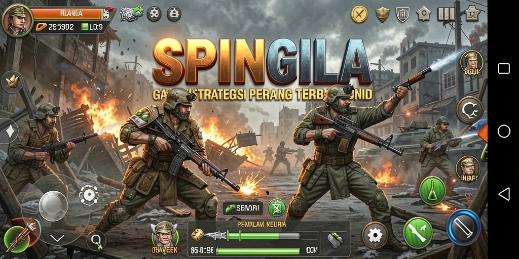 Tampilan gameplay SPINGILA yang seru dan strategis.