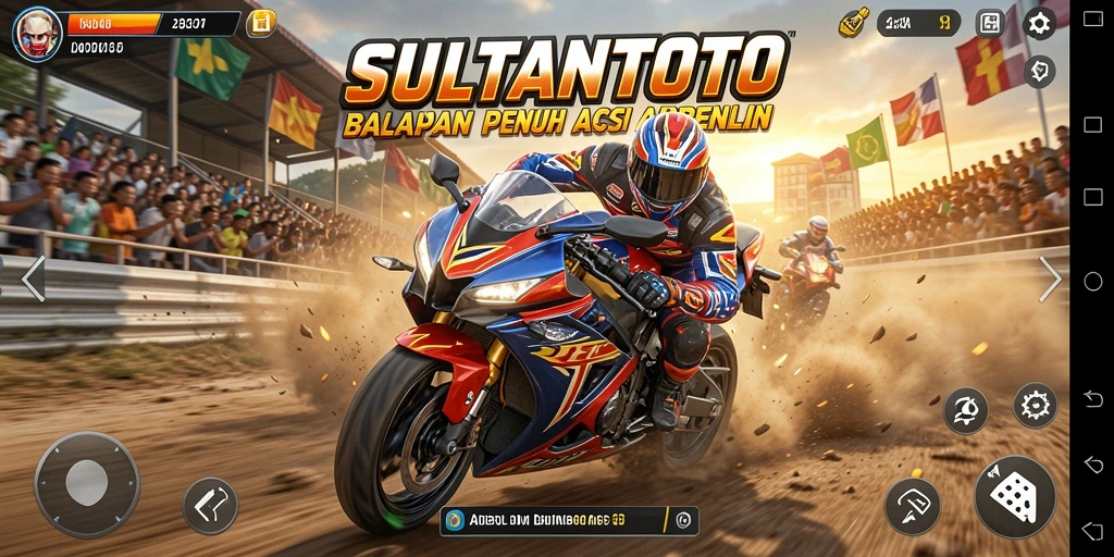 Tampilan gameplay yang mendebarkan di SULTANTOTO saat balapan.